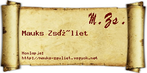 Mauks Zsüliet névjegykártya